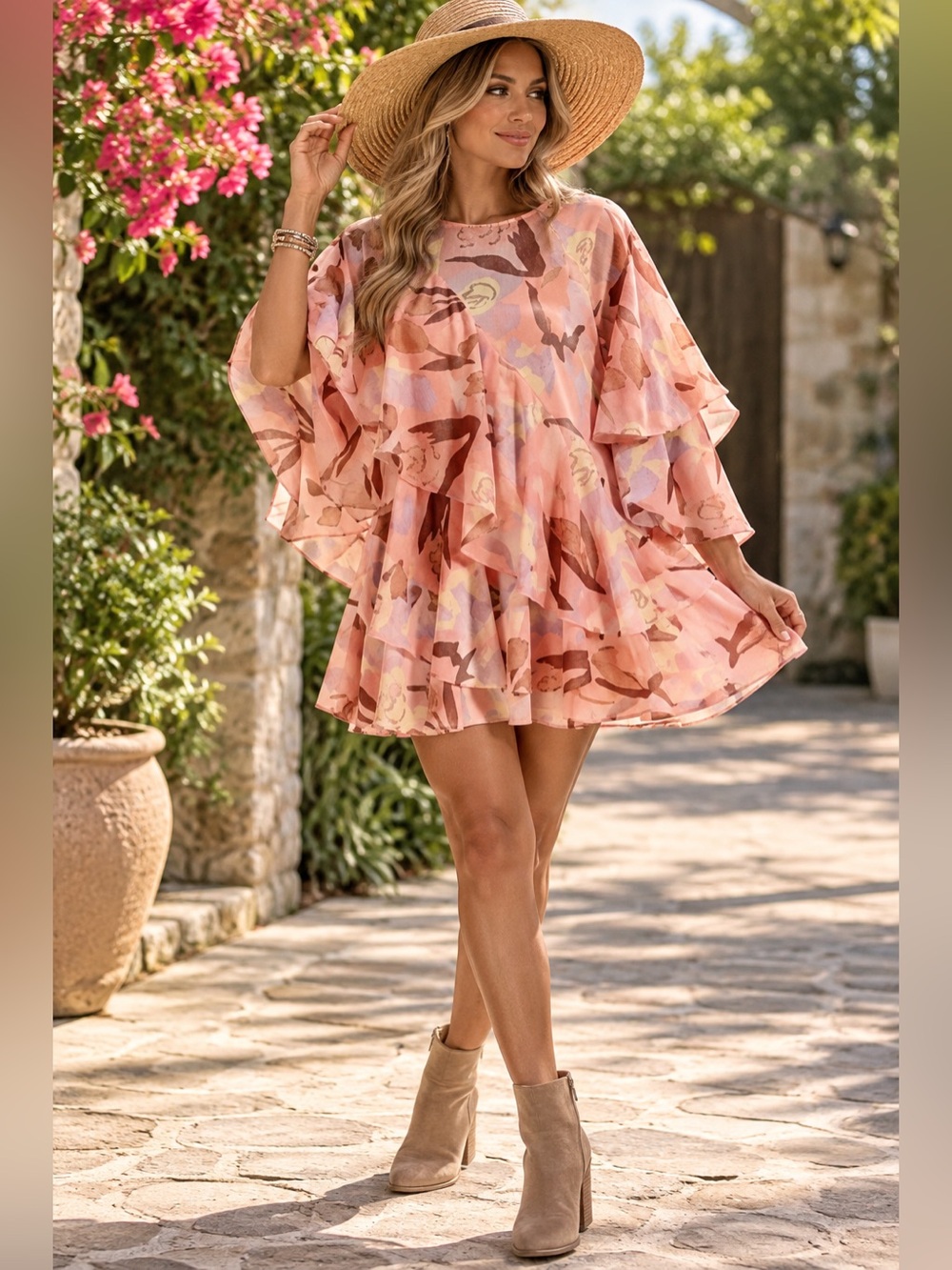 Ted Baker London "Pegaia" Tiered Ruffle Mini Dress